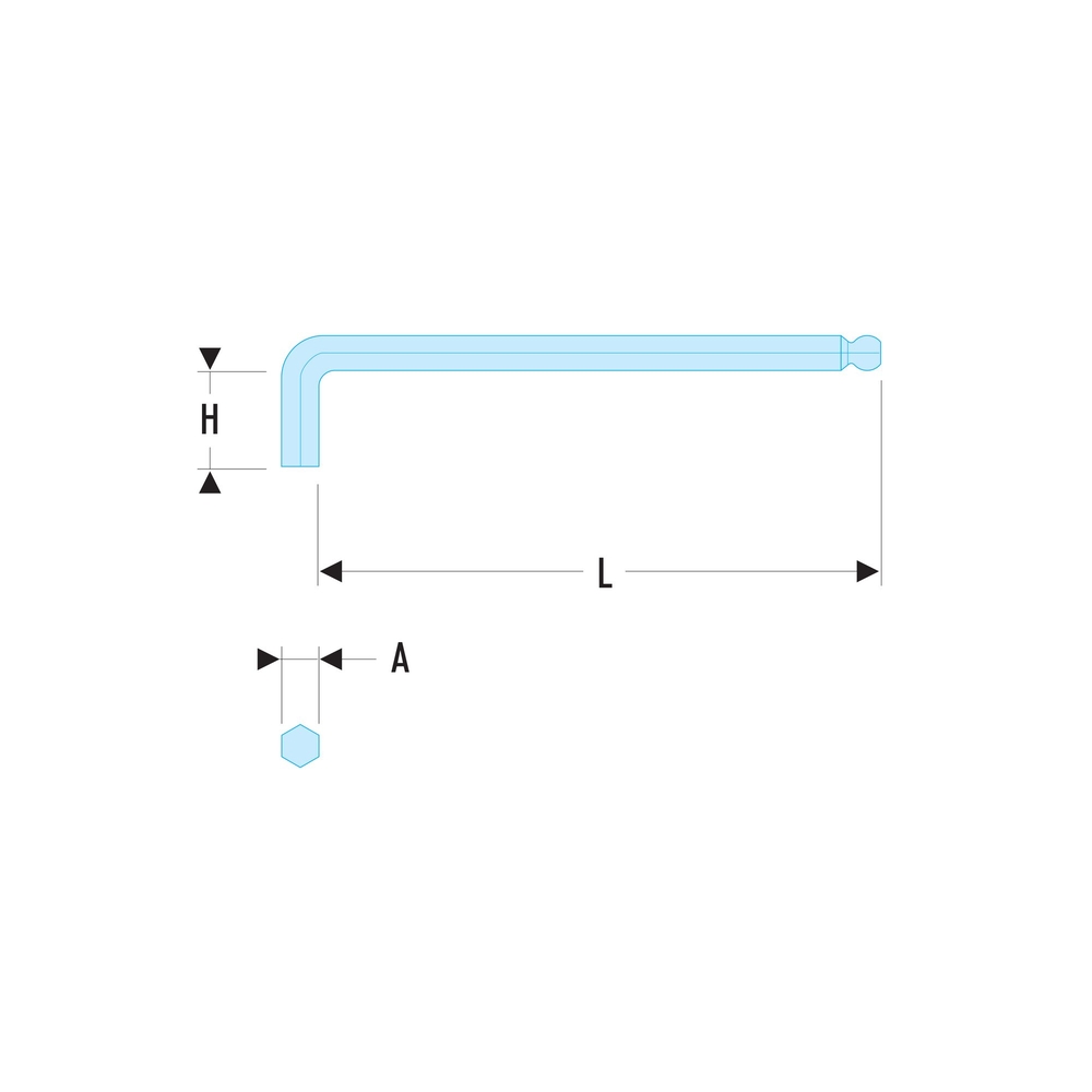 Clé mâle extra-longue tête sphérique 3 mm - Par 10 - FACOM - 83S.3L