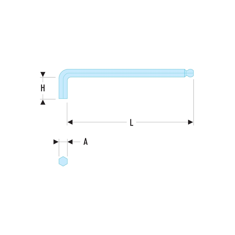 Clé mâle extra-longue tête sphérique 4 mm - Par 10 - FACOM - 83S.4L