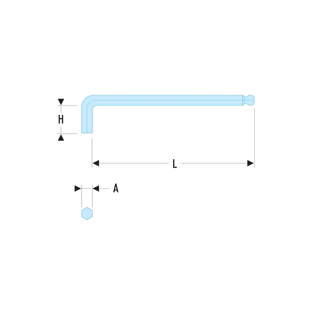 Clé mâle extra-longue tête sphérique 8 mm - Par 10 - FACOM - 83S.8L