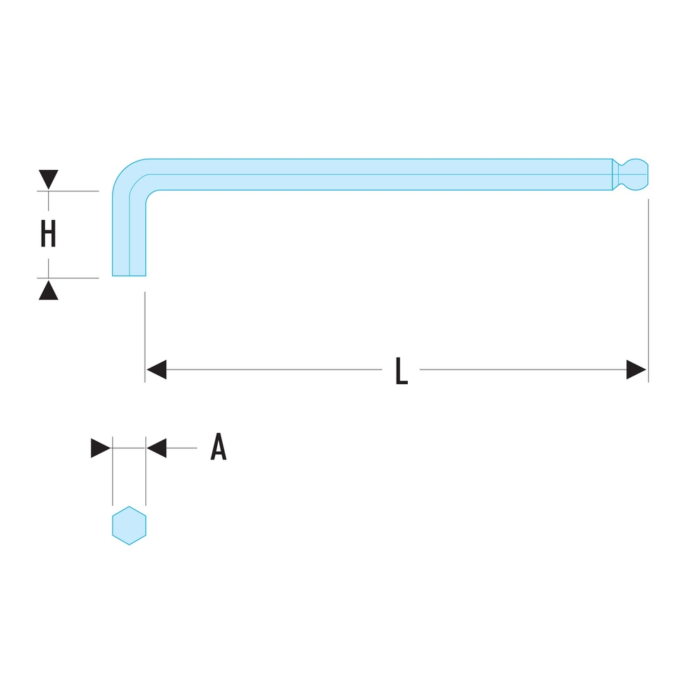 Clé male longue tete spherique - FACOM - 83SH.050