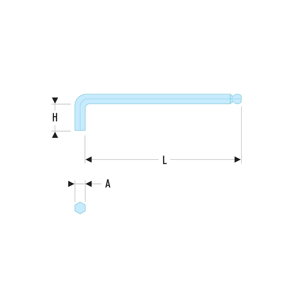 Clé male longue sphérique 12mm - Par 5 - FACOM - 83SH.12