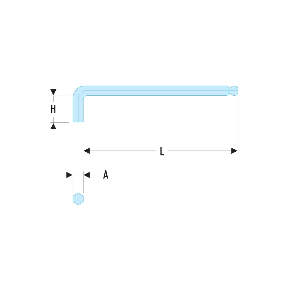 Clé male longue sphérique 25 mm - Par 10 - FACOM - 83SH.2.5
