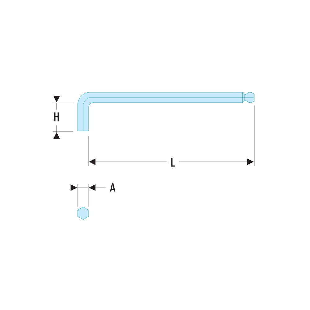 Clé male longue sphérique 2mm - Par 10 - FACOM - 83SH.2