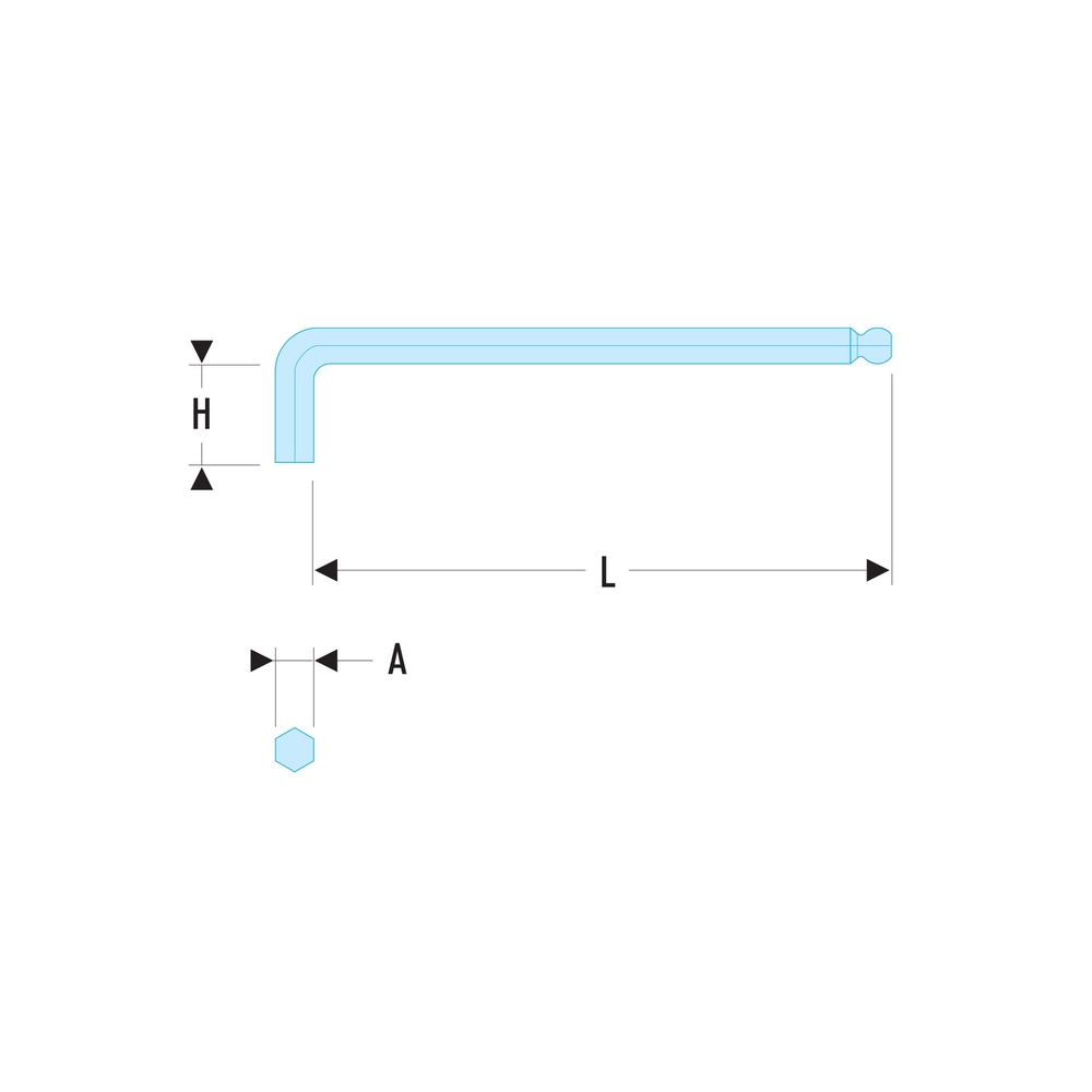 Clé male longue spérique 3/16 - FACOM - 83SH.3/16