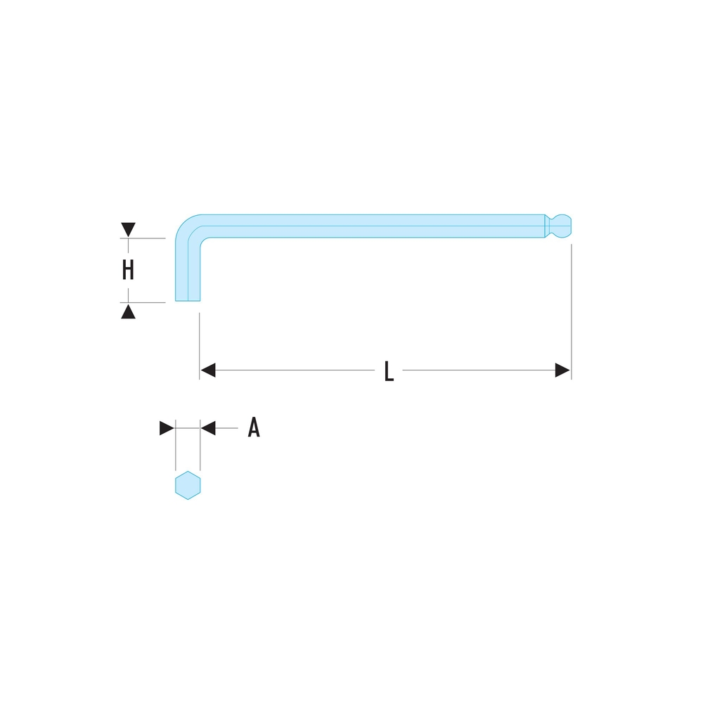 Clé male longue sphérique 4mm - Par 10 - FACOM - 83SH.4