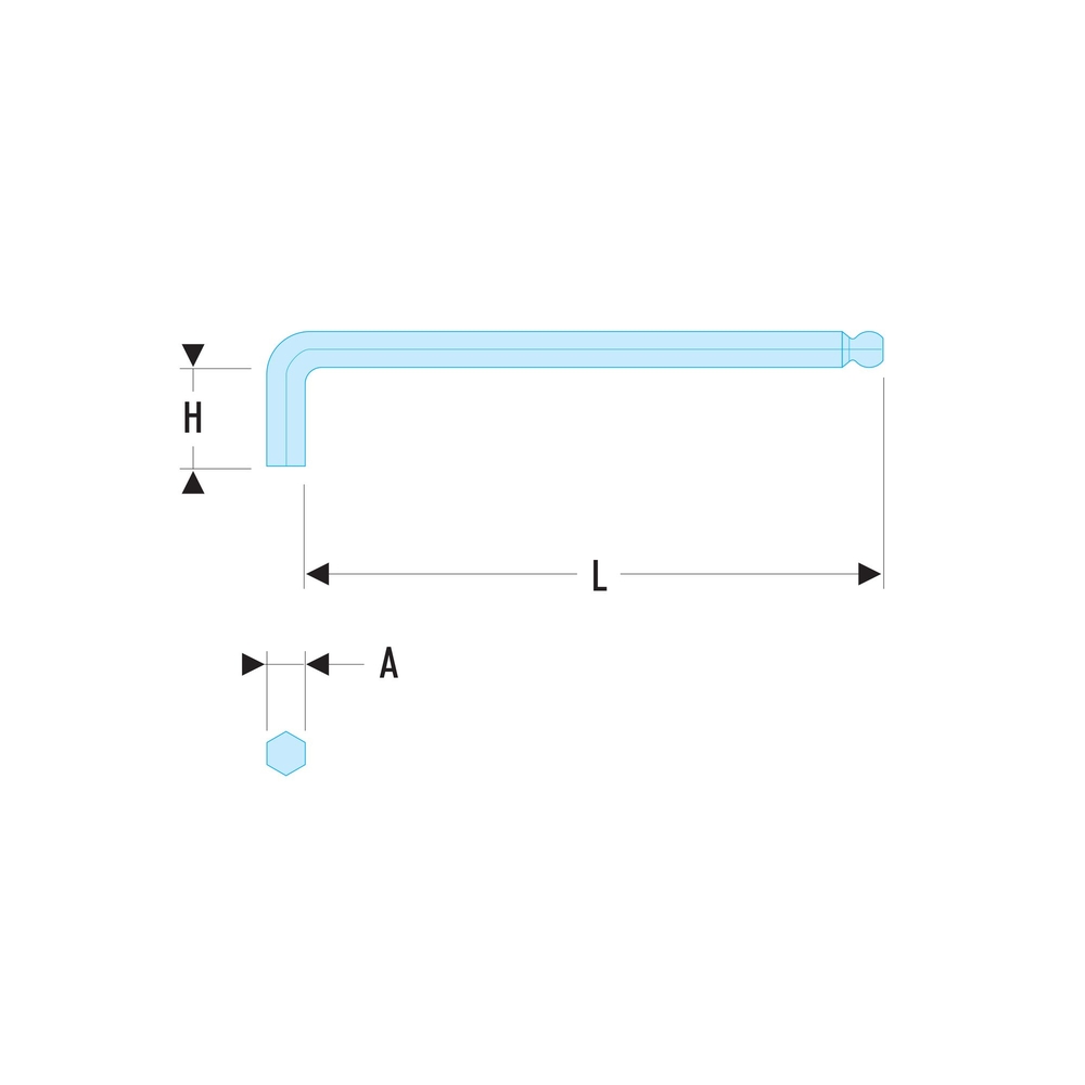 Clé male longue sphérique 5mm - Par 10 - FACOM - 83SH.5