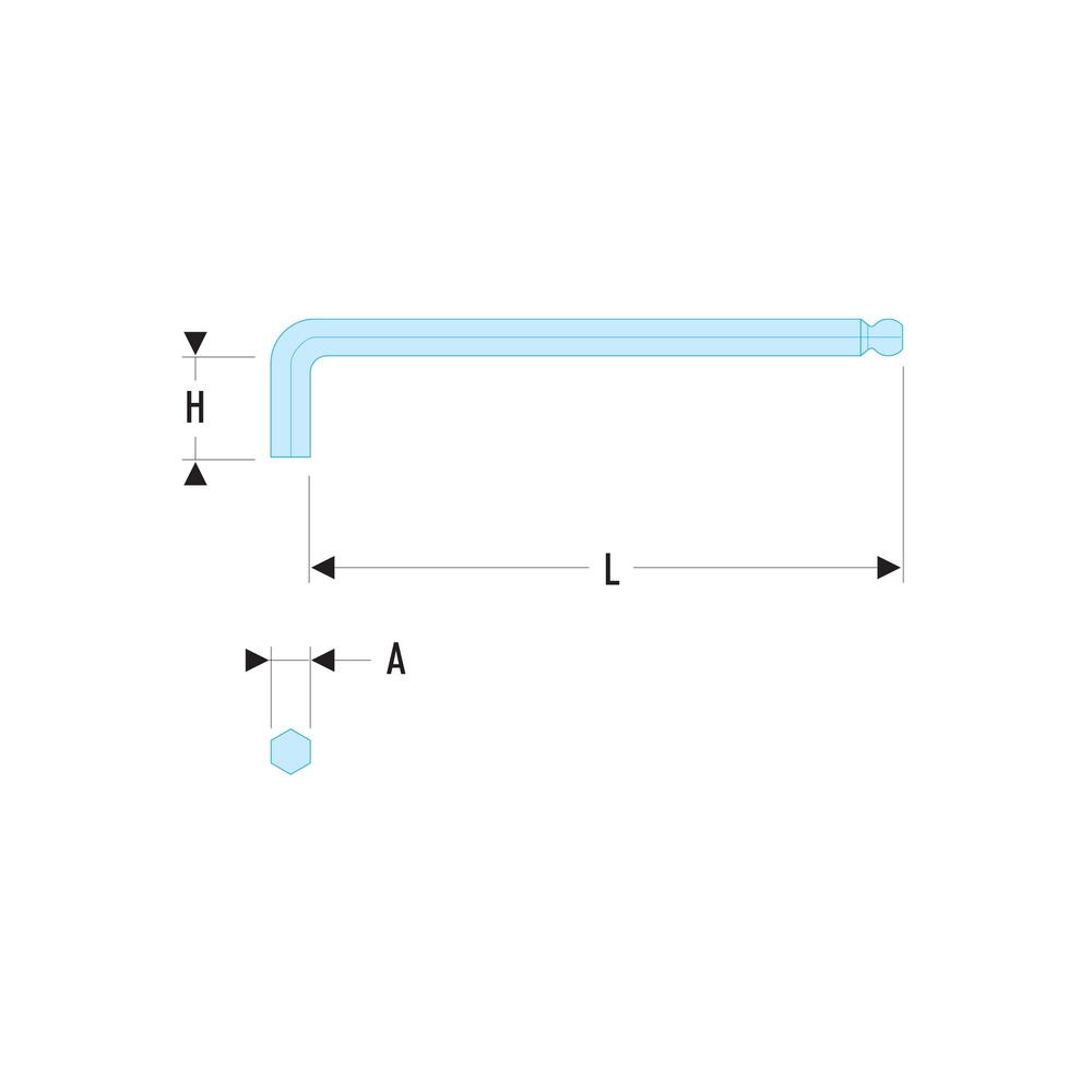 Clé male longue sphérique 7mm - Par 5 - FACOM - 83SH.7