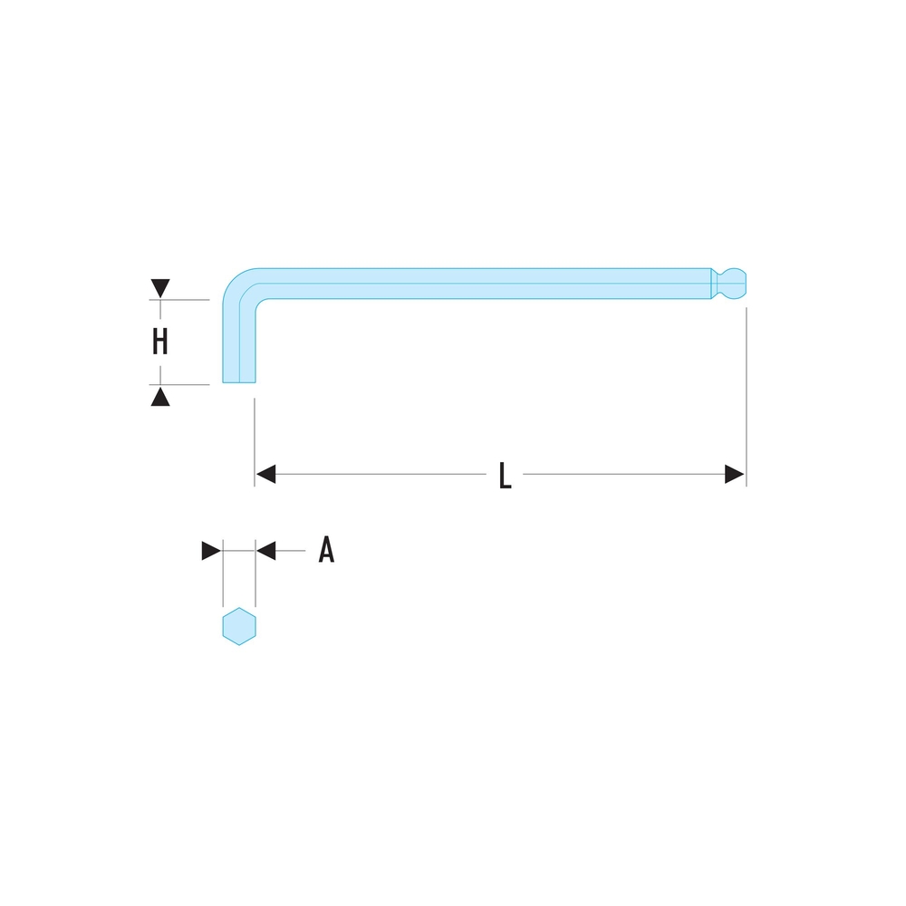 Clé male longue sphérique 9mm - Par 5 - FACOM - 83SH.9