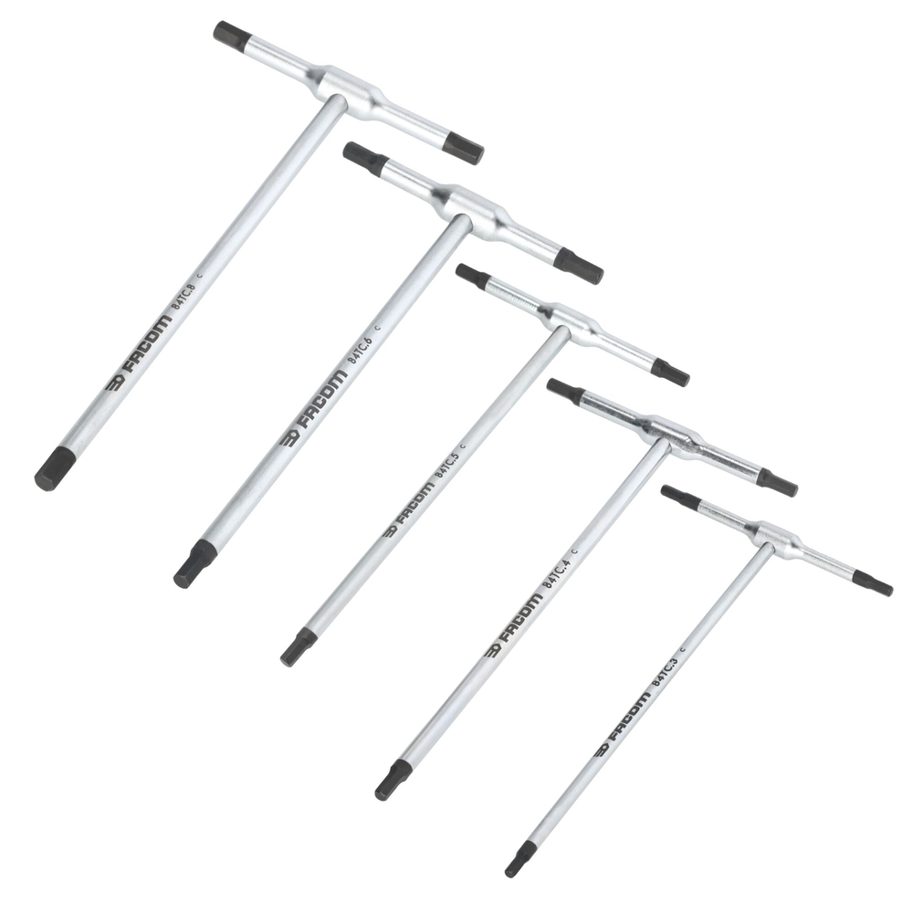 Jeu de 5 clés mâles 6 pans à poignée en T - FACOM - 84TC.JE5