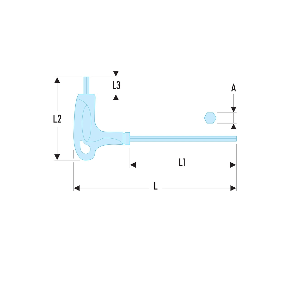 Clé en T 6 pans 10mm SLS - FACOM - 84TZ.10SLS