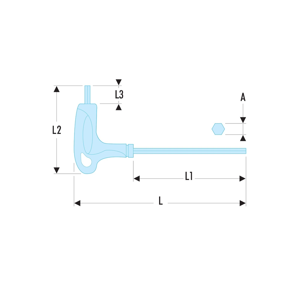 Clé en T 6 pans 3mm SLS - FACOM - 84TZ.3SLS
