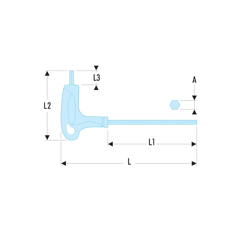 Clé en T 6 pans 5mm SLS - FACOM - 84TZ.5SLS