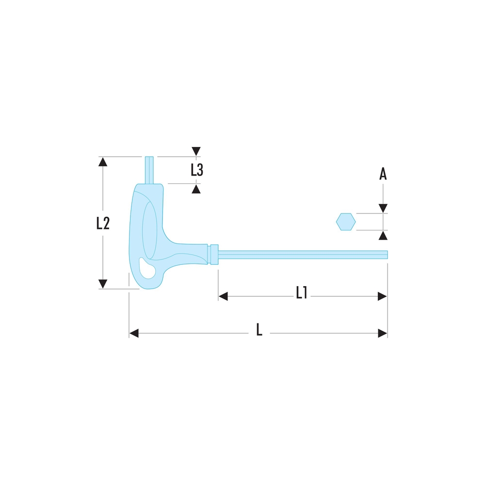 Clé mâle poignée en P 6 pans métrique 5 mm - Par 5 - FACOM - 84TZA.5