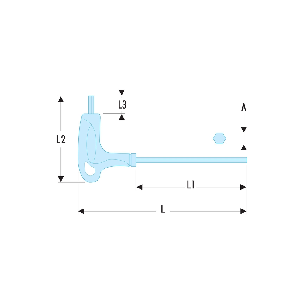 Clé mâle poignée en P 6 pans tête sphérique métriques 4 mm - Par 5 - FACOM - 84TZSA.4