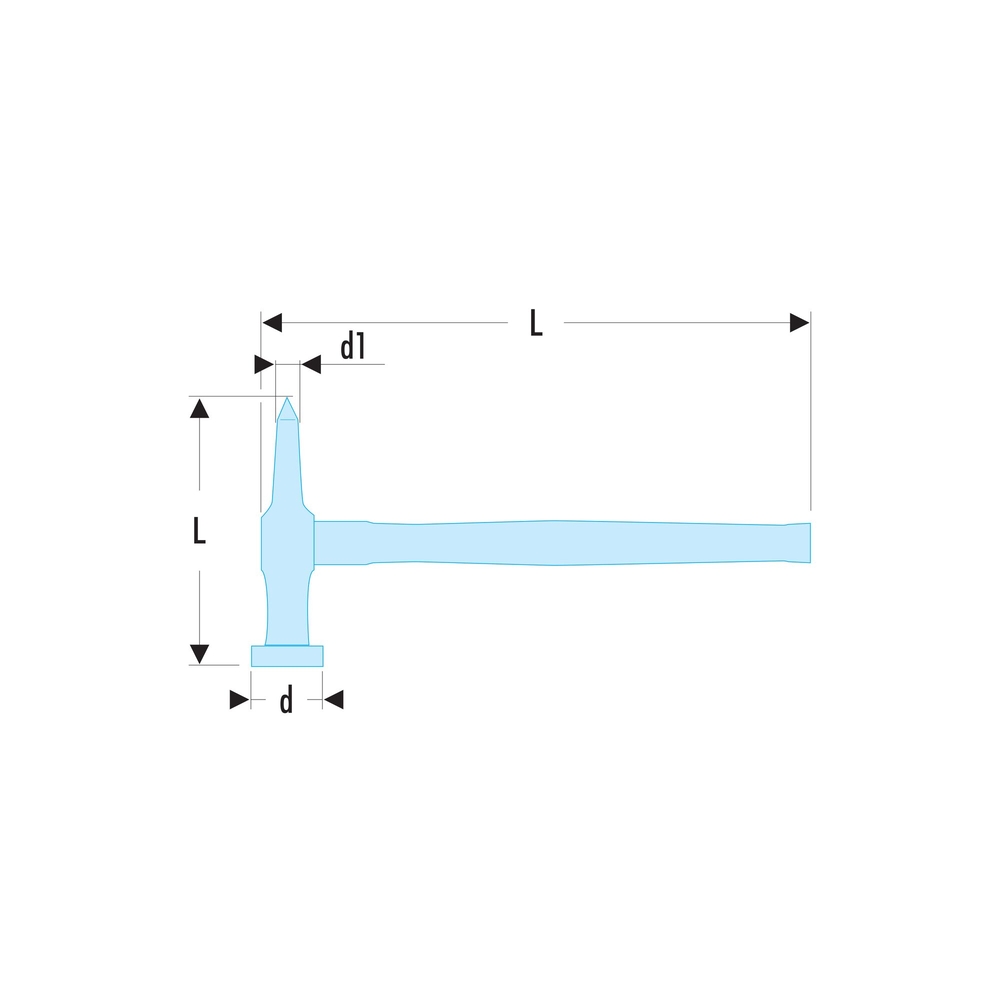 Marteau à tête ronde panne droite - FACOM - 868D.40PLD1