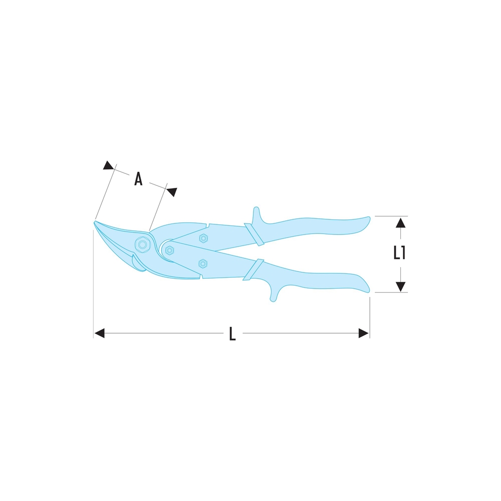 Cisaille universelle chantourneuse à droite 25cm - Par 5 - FACOM - 882A