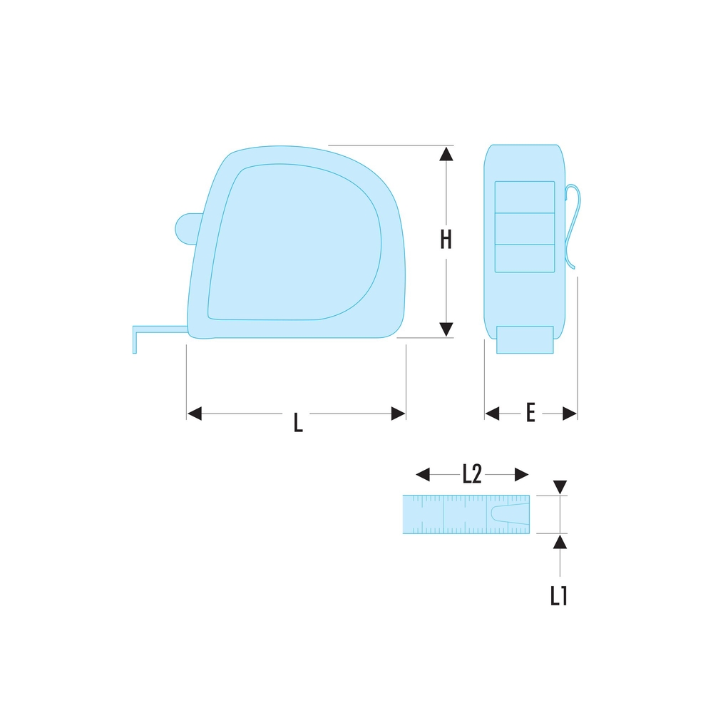 Mètre à ruban 3 m x 16 mm boîtier ABS SLS - FACOM - 893.316SLS