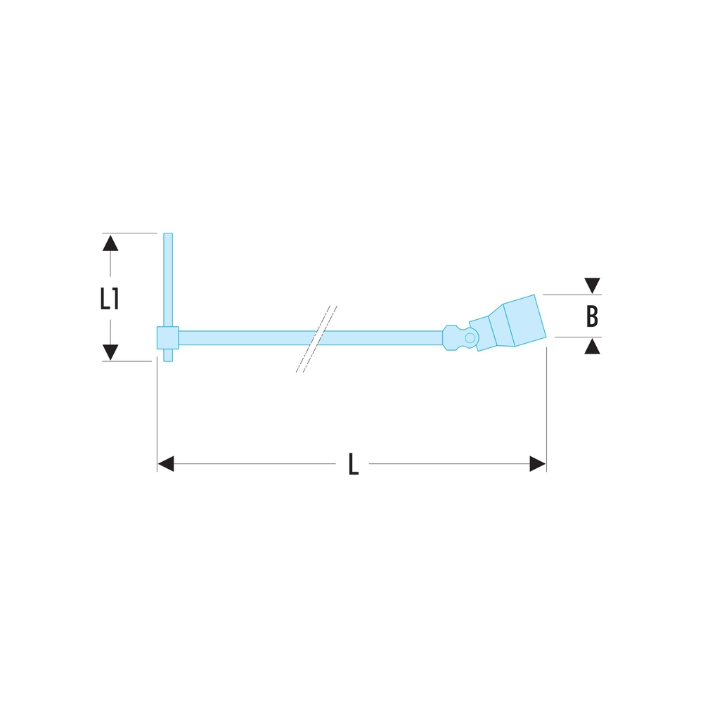 Clé à douilles en T à cardan avec poignée coulissante métrique 10 mm - Par 5 - FACOM - 99C.10