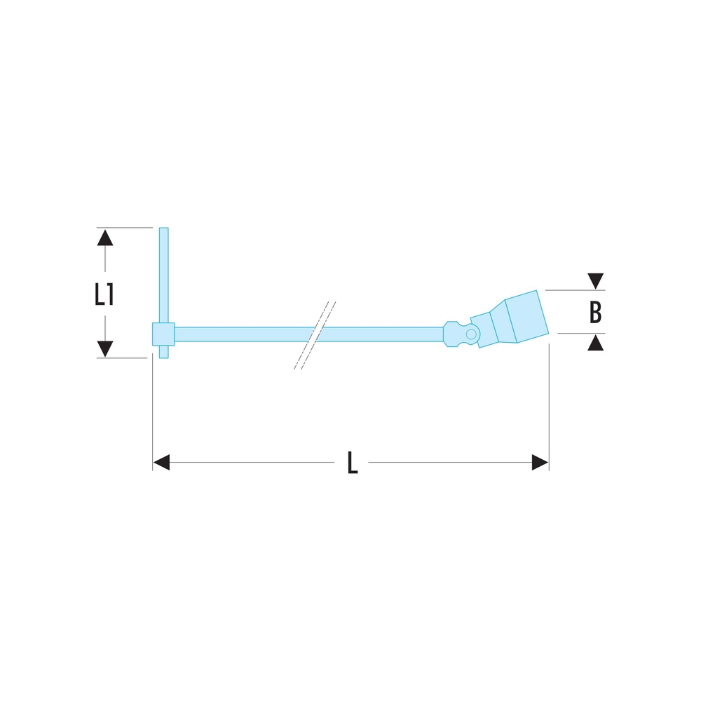 Clé à douilles en T à cardan avec poignée coulissante métrique 11 mm - Par 5 - FACOM - 99C.11