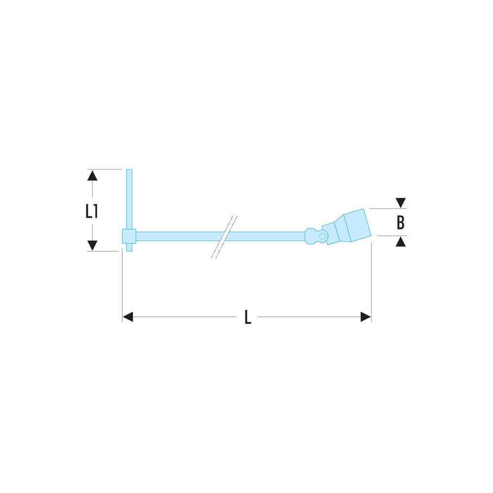 Clé à douilles en T à cardan avec poignée coulissante métrique 14 mm - Par 5 - FACOM - 99C.14