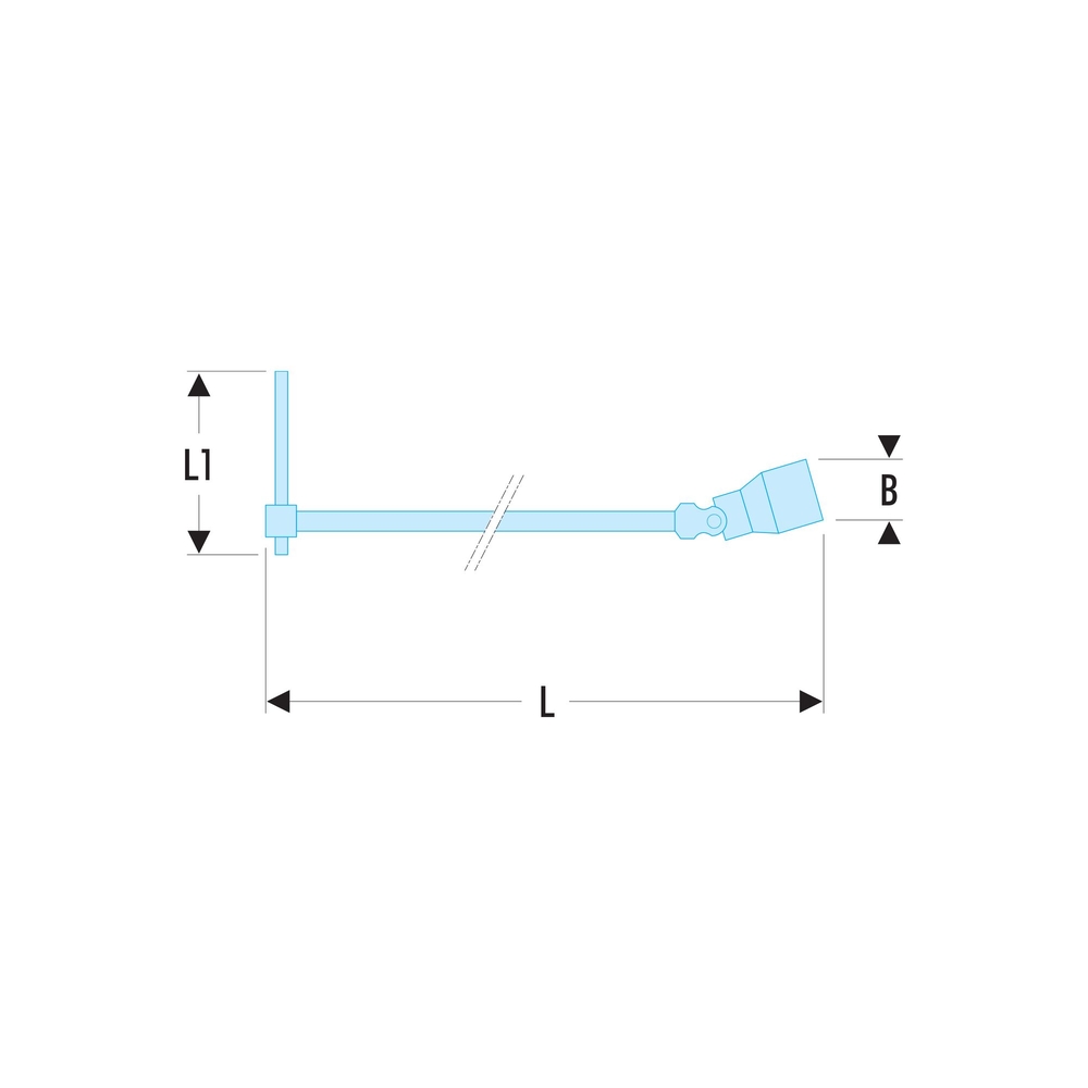 Clé à douilles en T à cardan avec poignée coulissante métrique 15 mm - Par 5 - FACOM - 99C.15