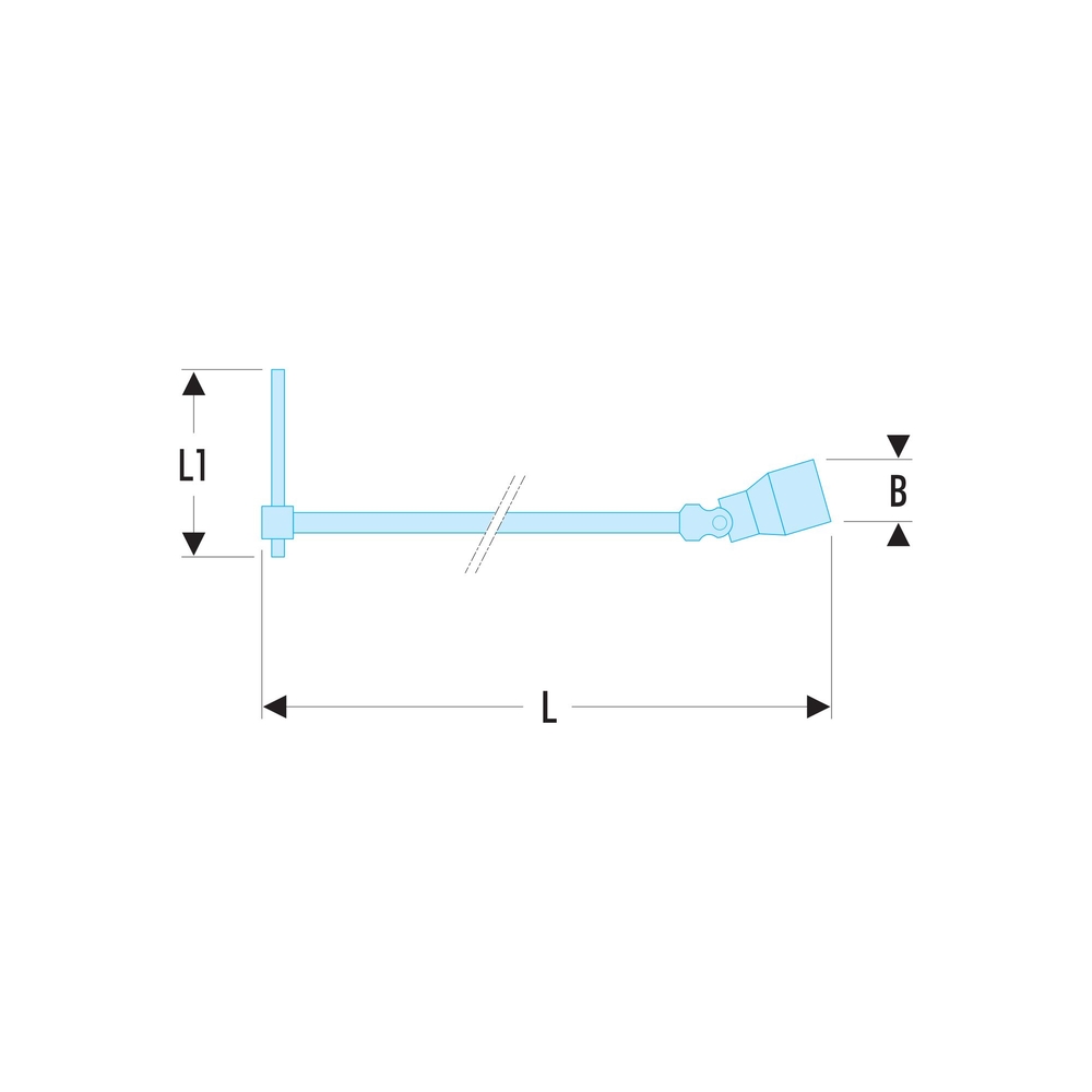 Clé à douilles en T à cardan avec poignée coulissante métrique 16 mm - Par 5 - FACOM - 99C.16