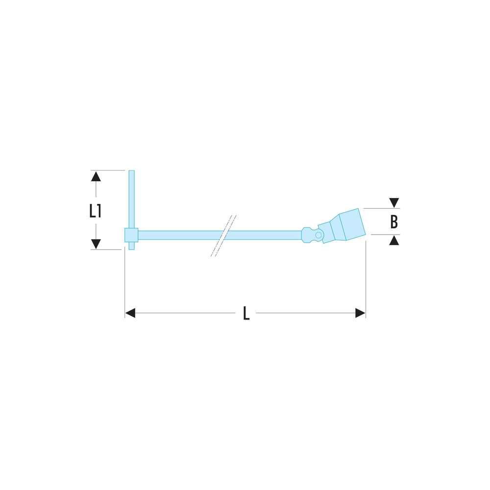 Clé à douilles en T à cardan avec poignée coulissante métrique 18 mm - Par 5 - FACOM - 99C.18