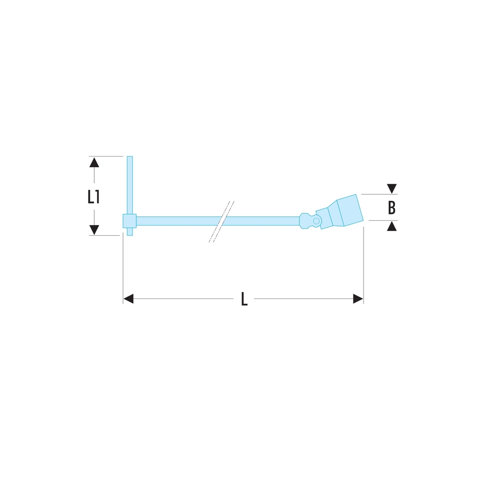 Clé à douilles en T à cardan avec poignée coulissante métrique 7 mm - Par 5 - FACOM - 99C.7
