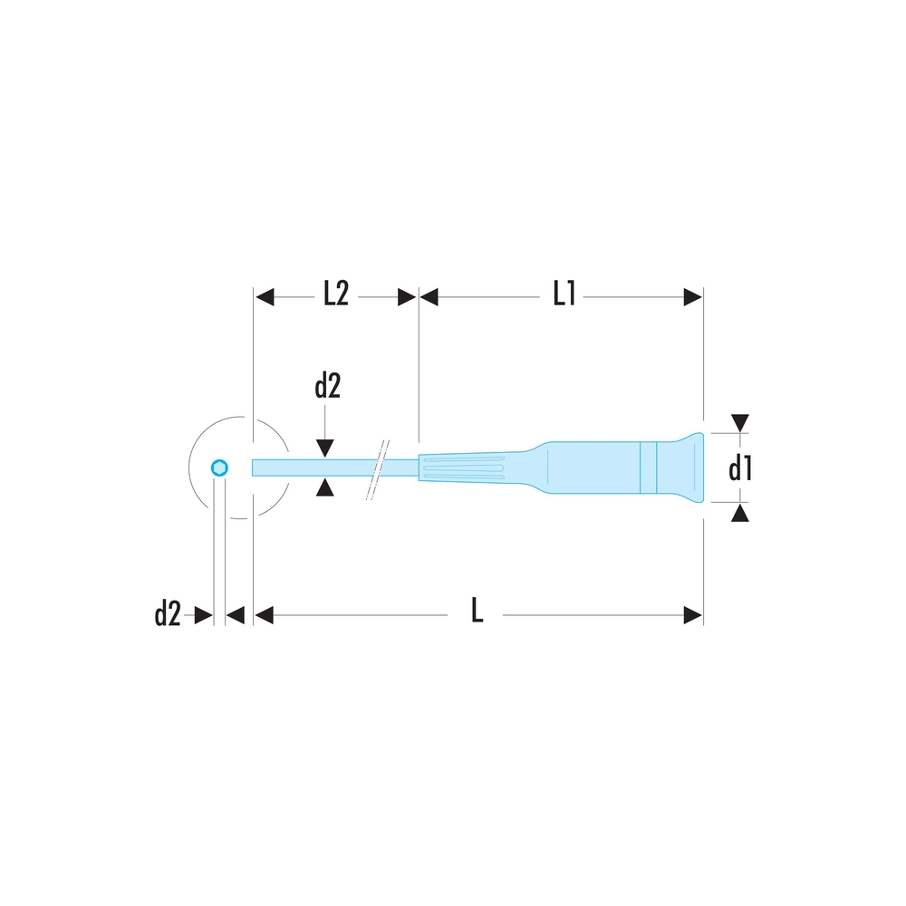 Tournevis Micro-Tech pour empreinte Phillips et Pozidriv PH00x75mm - Par 5 - FACOM - AEFP.00X75