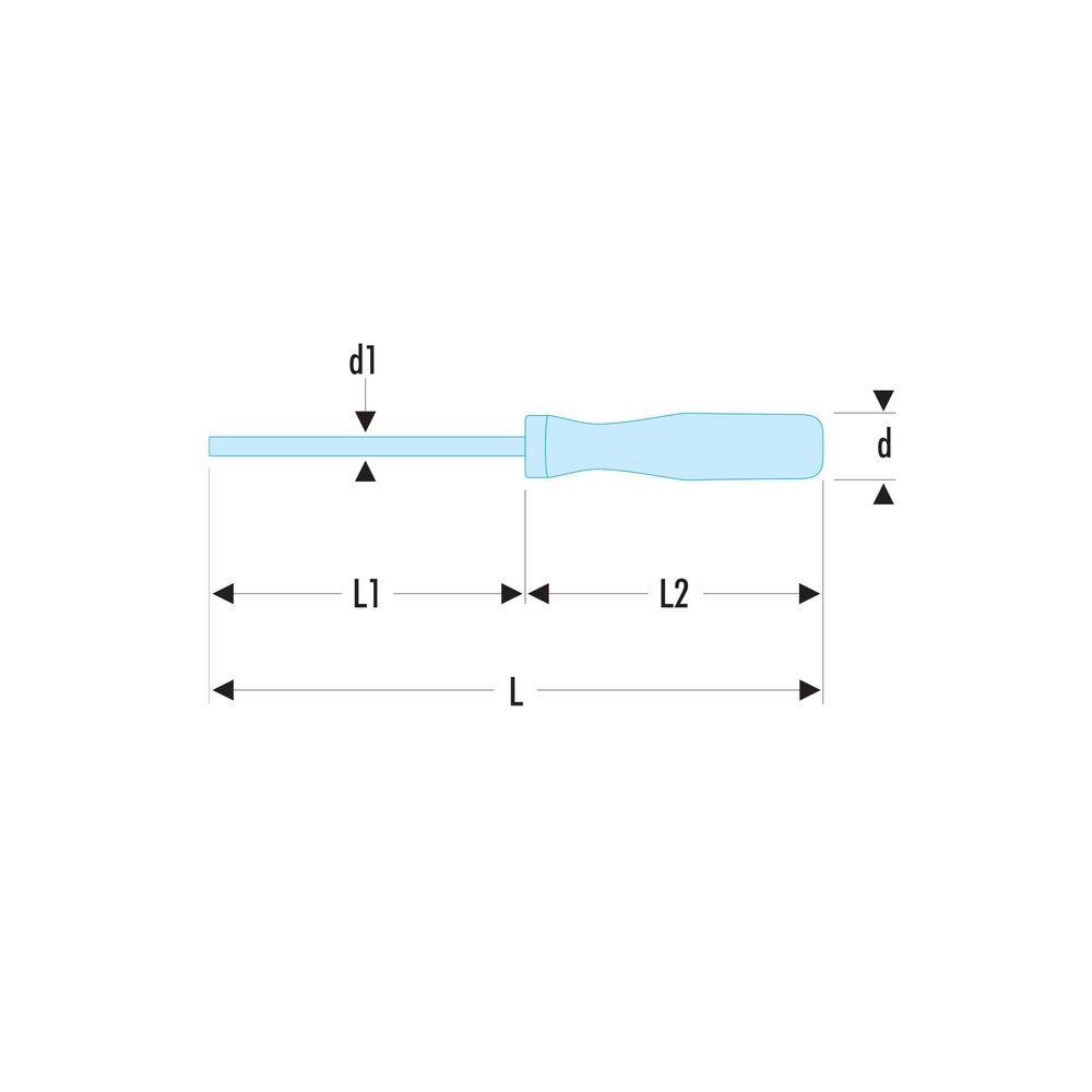 Tournevis ISORYL pour vis à fente lame fraisée 25 x 75 mm - Par 10 - FACOM - AR.2.5X75