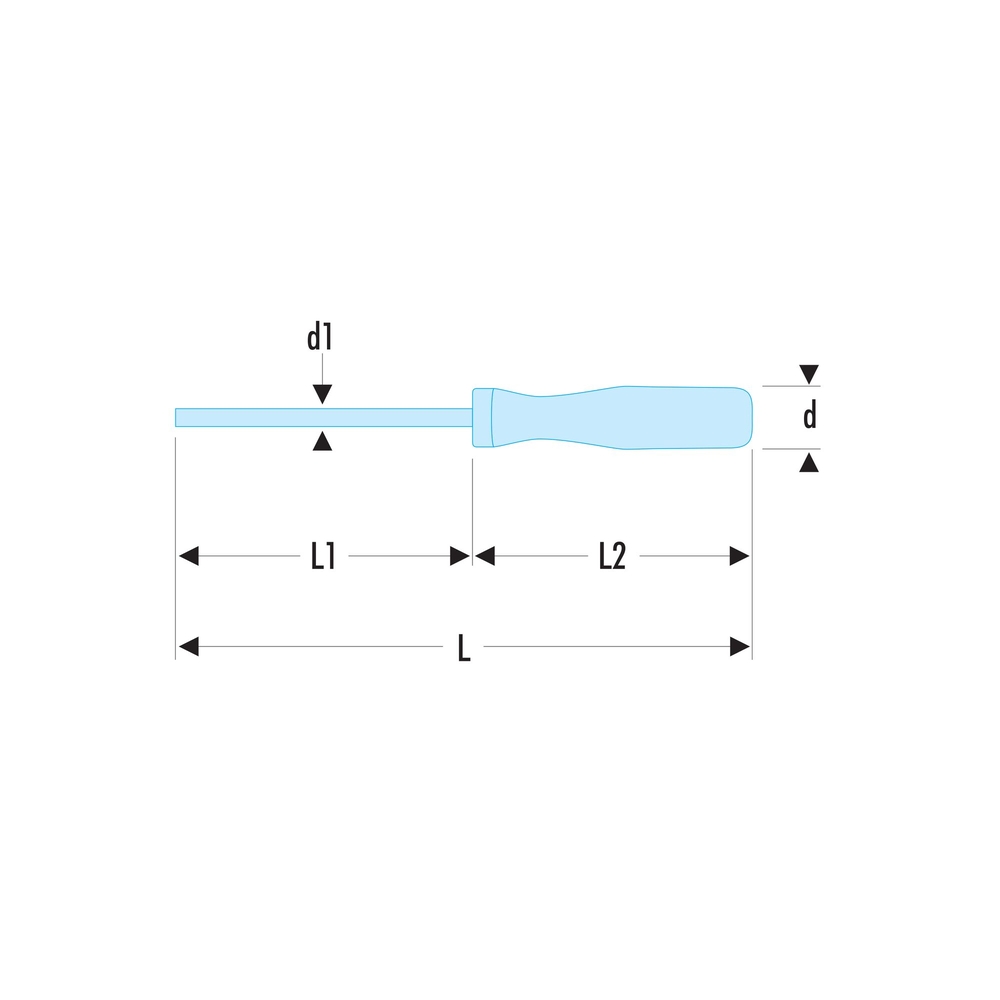 Tournevis ISORYL pour vis à fente lame fraisée 4x150 mm - Par 10 - FACOM - AR.4X150