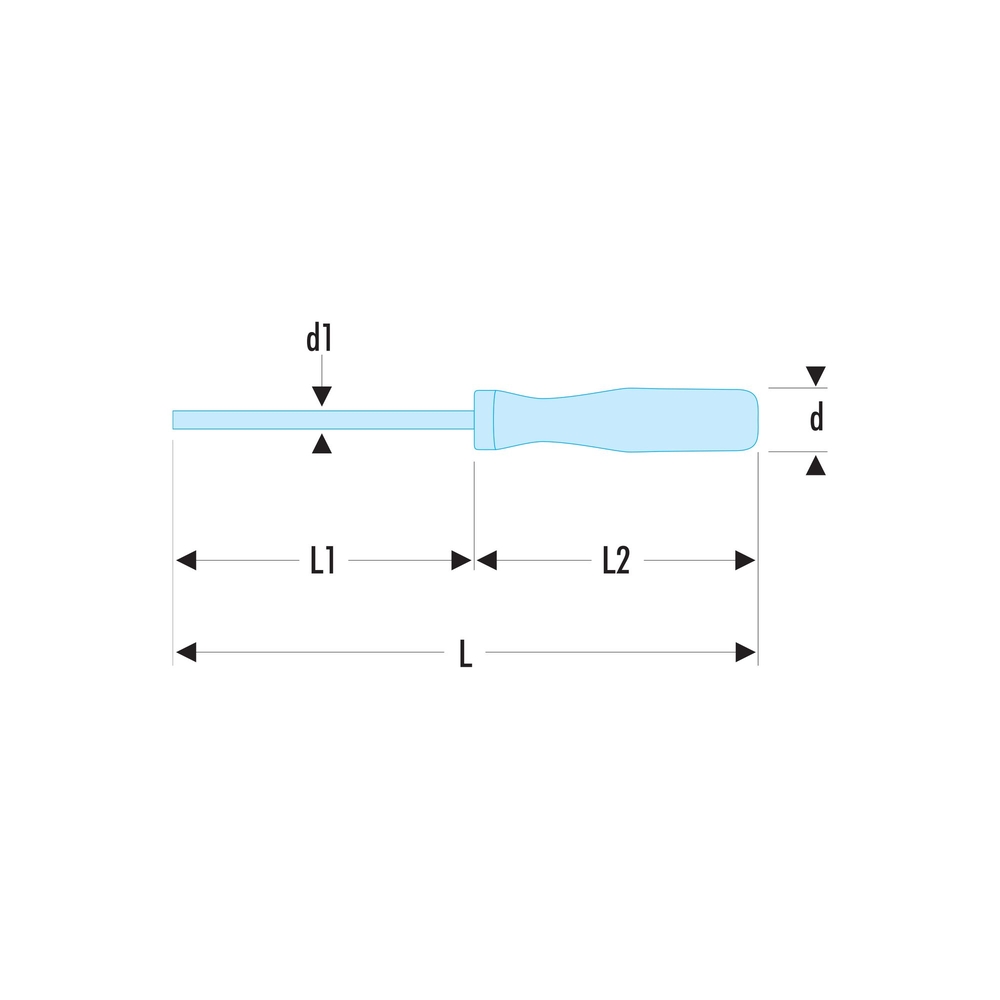 Tournevis ISORYL pour vis à fente lame fraisée 55 x 150 mm - Par 10 - FACOM - AR.5.5X150
