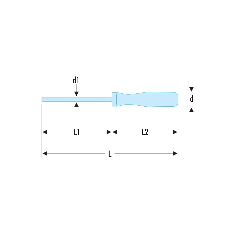 Tournevis ISORYL pour vis à fente lame fraisée 65 x 150 mm - Par 10 - FACOM - AR.6.5X150