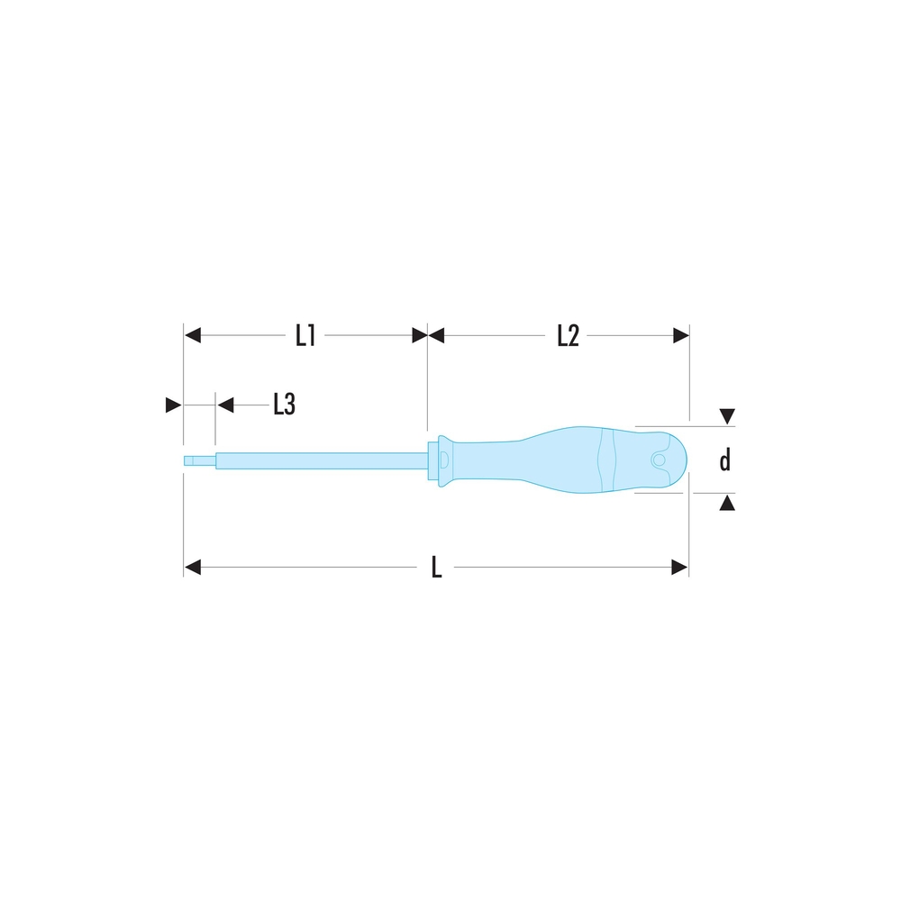 Tournevis PROTWIST isolés 1000V pour vis à fente 2,5x50 mm - Par 5 - FACOM - AT2.5X50VE