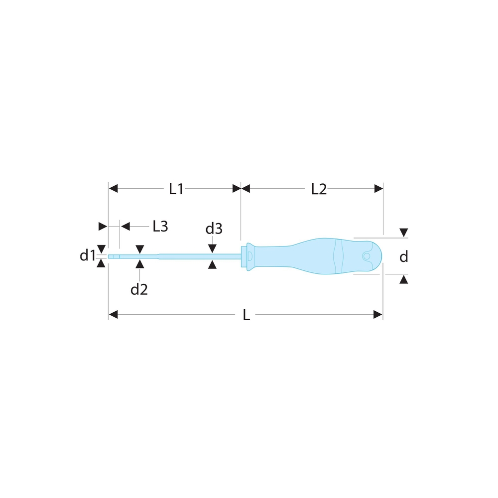 Tournevis PROTWIST isolé 1000 volts pour vis à fente 3,5 x 100 mm - FACOM - AT3.5X100TVE