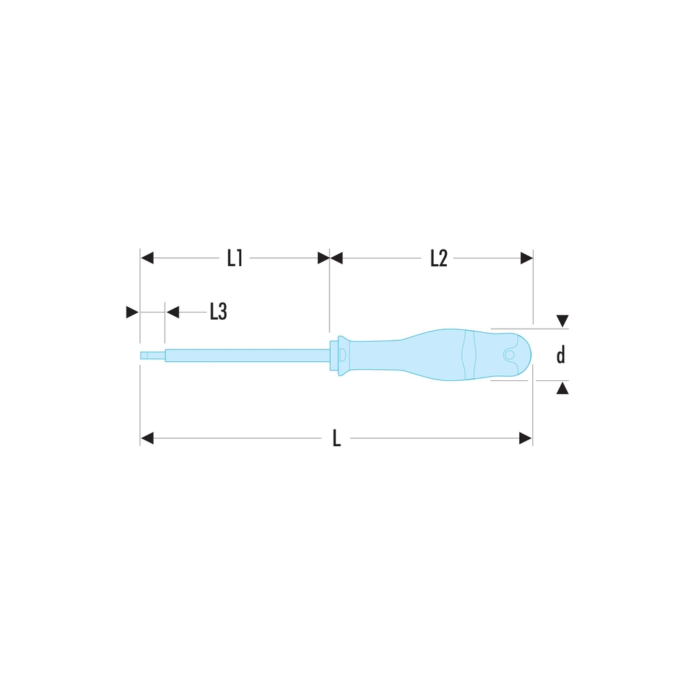 Tournevis PROTWIST isolé 1000 V pour vis à fente 5,5 x 125 mm - Par 5 - FACOM - AT5.5X125VE