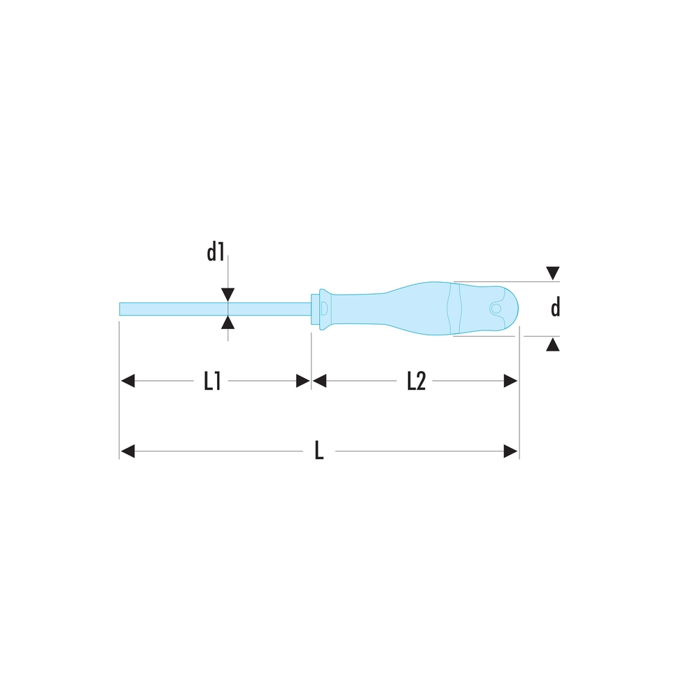 Tournevis PROTWIST pour vis à fente lame fraisée 5,5x125 mm - Par 10 - FACOM - AT5.5X125