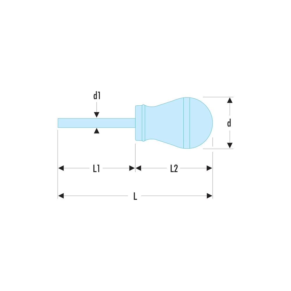 Tournevis PROTWIST pour vis à fente - lame courte - Par 10 - FACOM - AT5.5X35