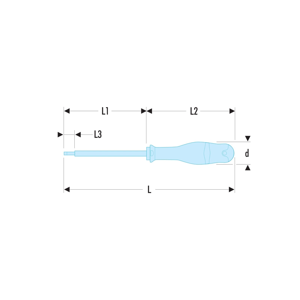 Tournevis PROTWIST isolés 1000V pour vis à fente 6,5x150 mm - Par 5 - FACOM - AT6.5X150VE