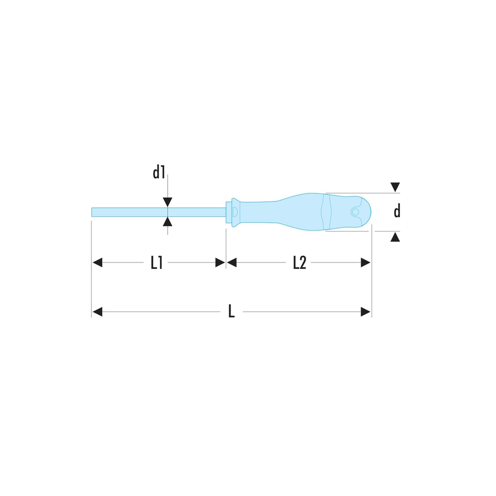 Tournevis PROTWIST pour vis à fente lame fraisée 6,5x200 mm - Par 10 - FACOM - AT6.5X200