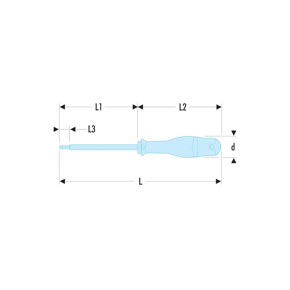 Tournevis PROTWIST isolé 1000 V pour vis à fente 8 x 150 mm - Par 5 - FACOM - AT8X150VE