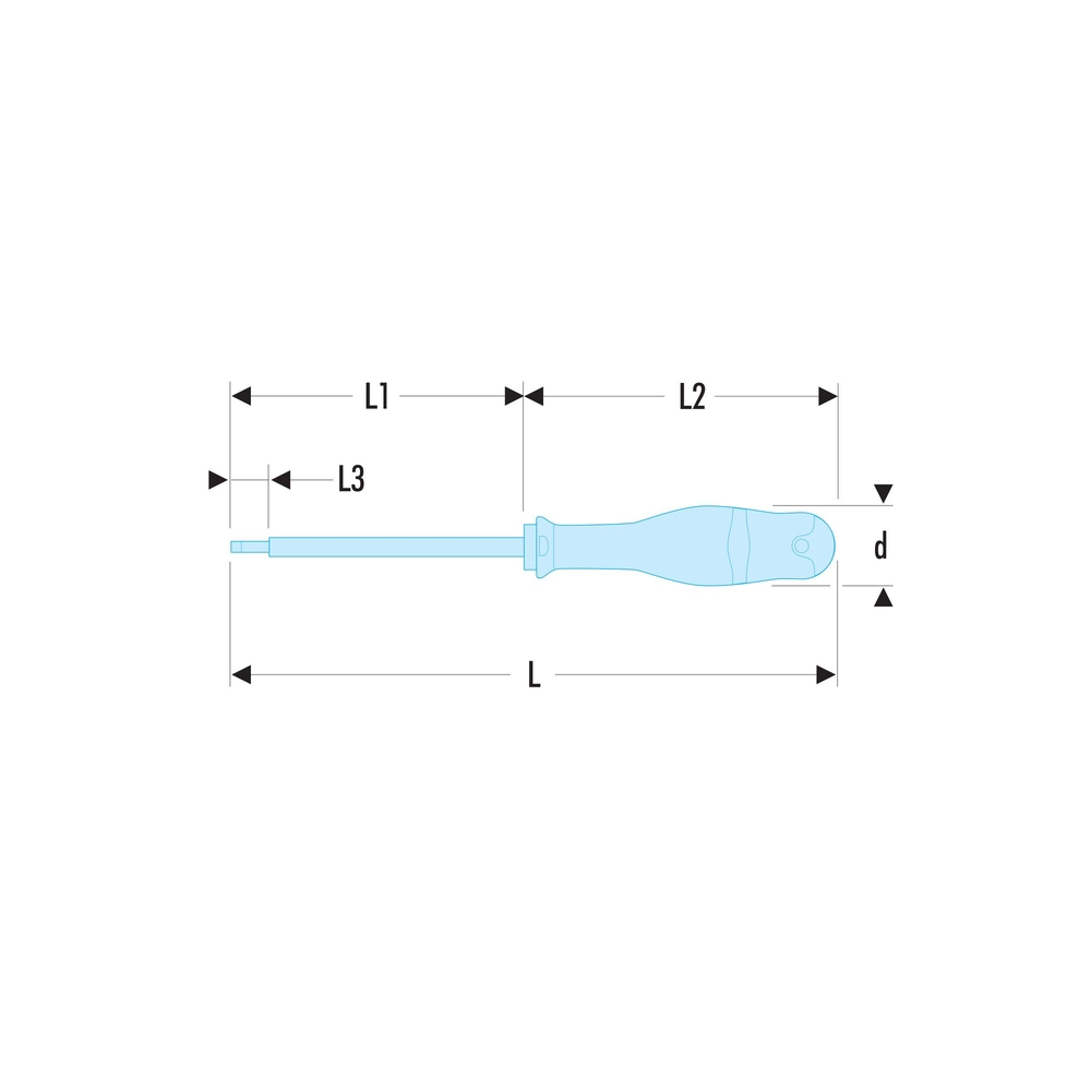 Tournevis PROTWIST isolé 1000 V pour vis à fente 8 x 200 mm - Par 5 - FACOM - AT8X200VE