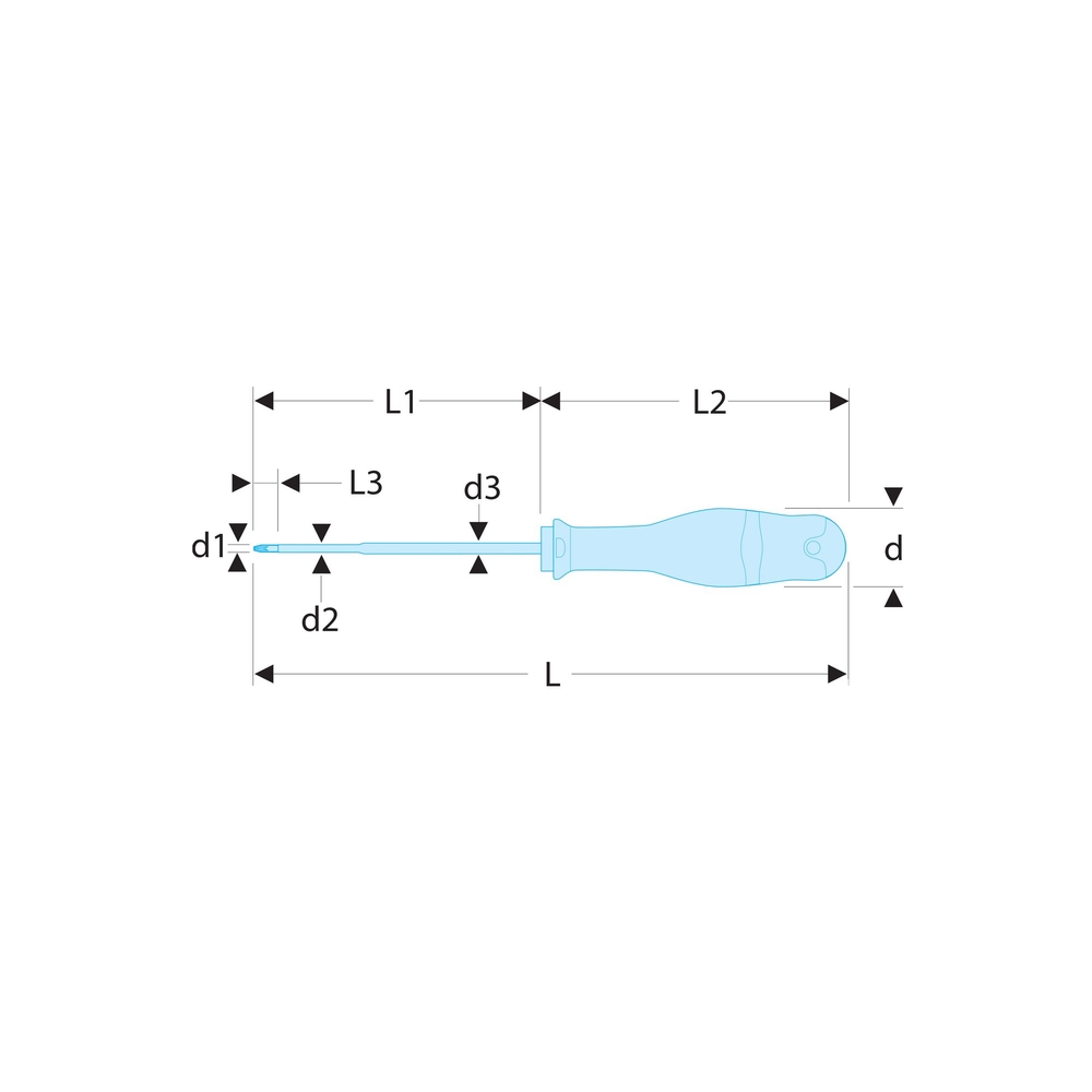 Tournevis PROTWIST isolé 1000 volt pour vis cruciformes Pozidriv 1 x 100mm - FACOM - ATD1X100TVE