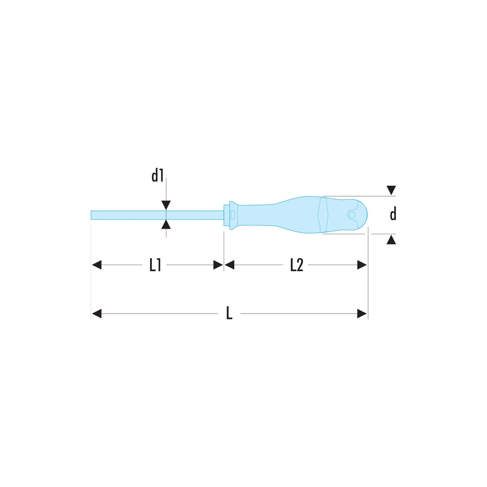 Tournevis PROTWIST lame ronde pour vis cruciformes Pozidriv 1 x 250 mm - Par 5 - FACOM - ATD1X250