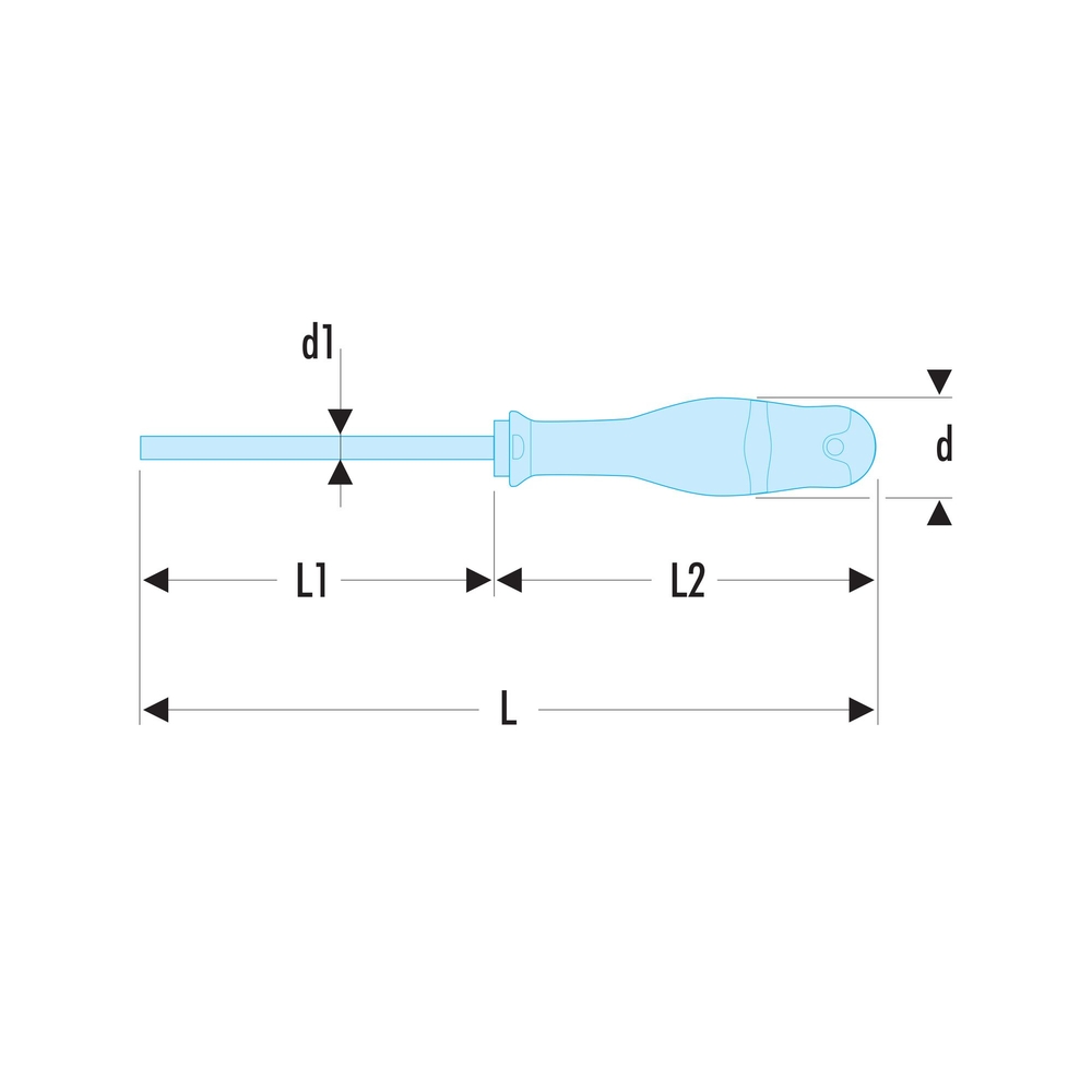 Tournevis PROTWIST pour vis à fente lame forgée 10x200 mm - Par 5 - FACOM - ATF10X200