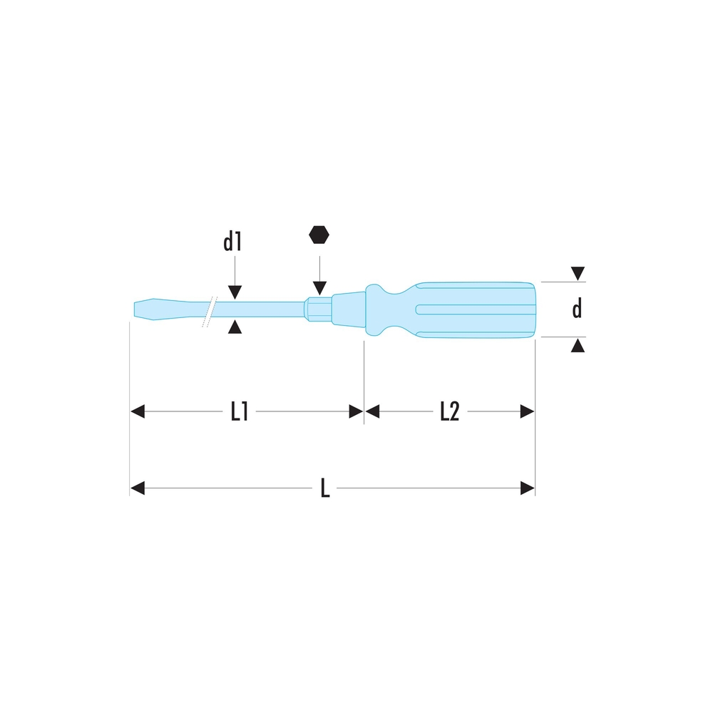 Tournevis pour vis à fente manche en bois 55 x 100 mm - Par 5 - FACOM - ATHH.5.5X100