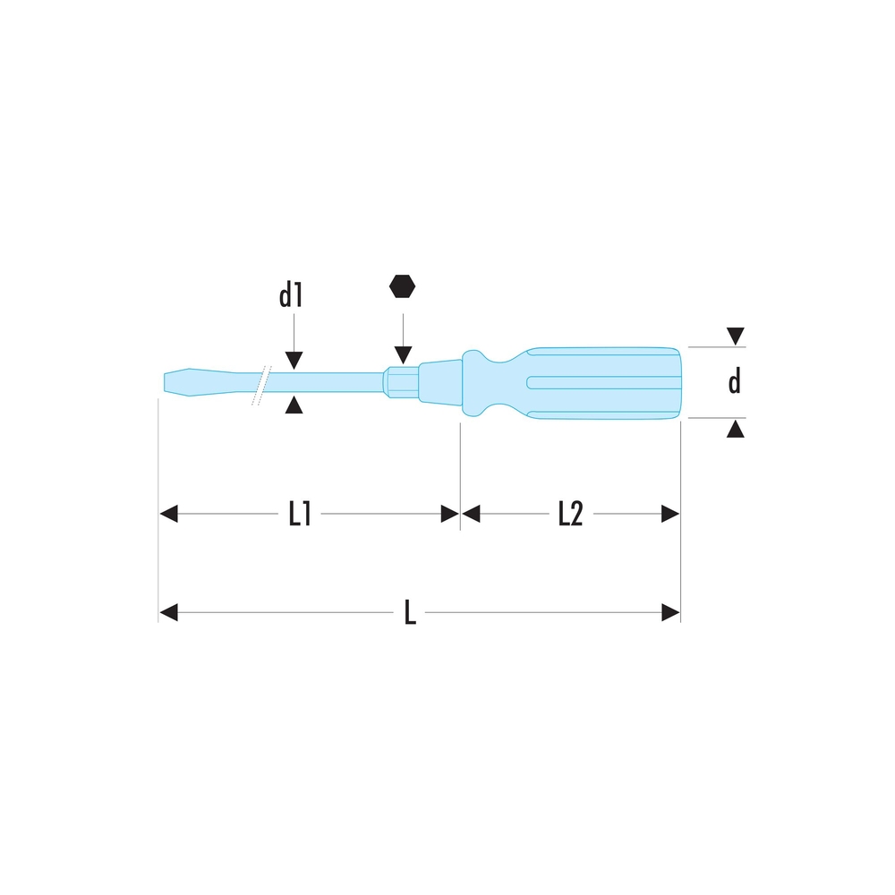 Tournevis pour vis à fente manche en bois 65 x 125 mm - Par 5 - FACOM - ATHH.6.5X125