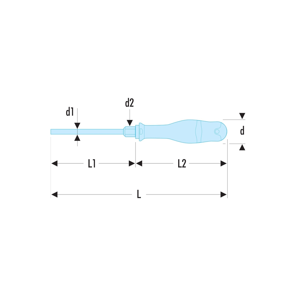 Tournevis PROTWIST à lame hexagonale pour vis à fente 12 x 250 mm- Par 5 - FACOM - ATWH12X250