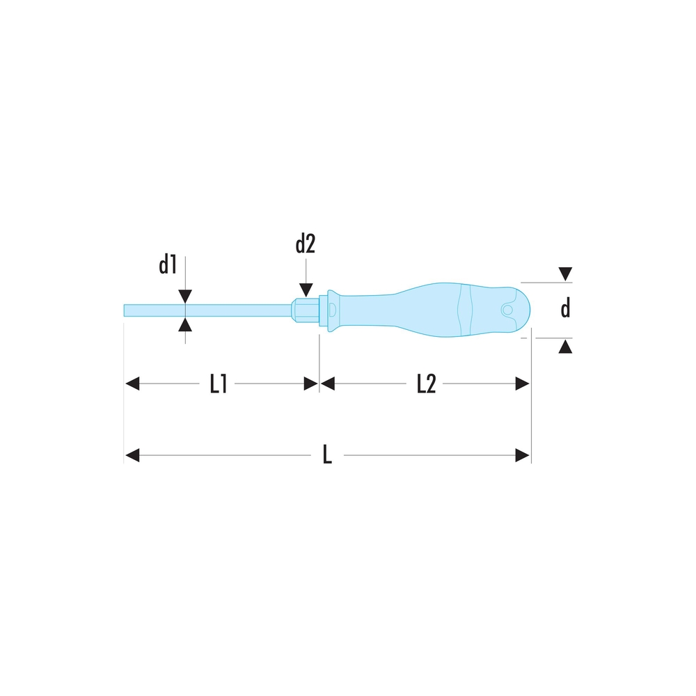 Tournevis PROTWIST à lame hexagonale pour vis à fente 8x175 mm - Par 5 - FACOM - ATWH8X175