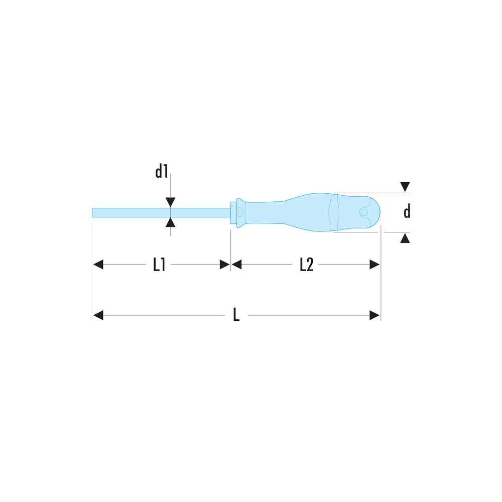 Clé male emmanchée 3 mm - Par 5 - FACOM - ATWHH3X75